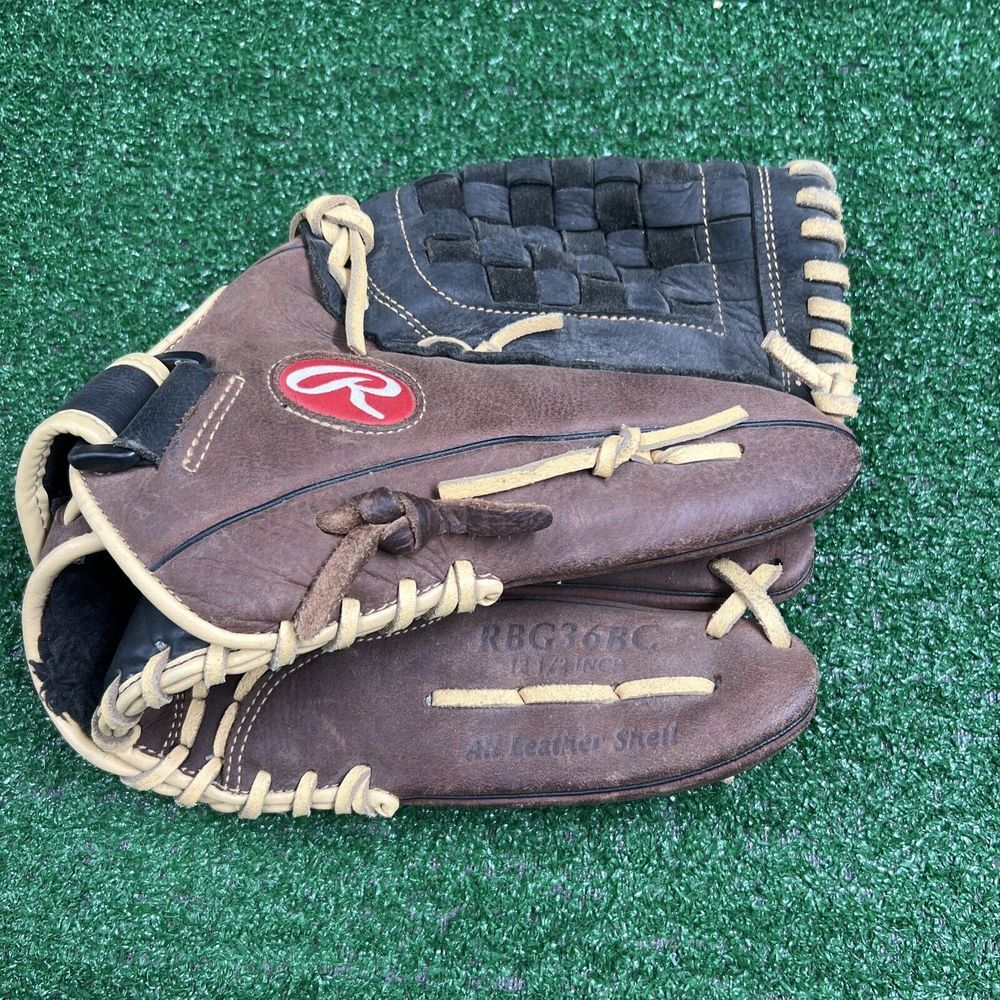 Rawlings RBG36BC 12.5" Leather Zero Shock Baseball Glove Left Handed Brown‎